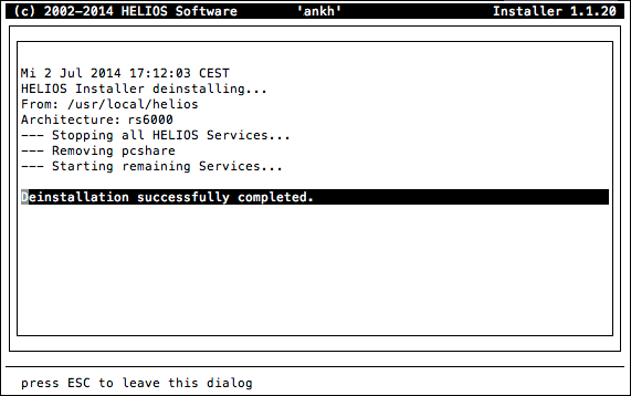 HELIOS Installer – Done removing